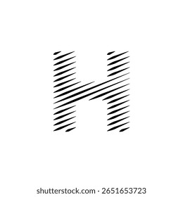 Letras do alfabeto latino abstrato linhas horizontais vetor logotipo