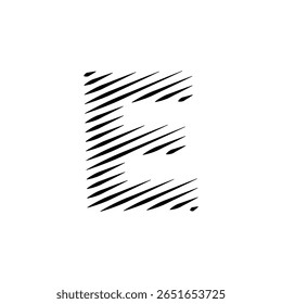 Letras do alfabeto latino abstrato linhas horizontais vetor logotipo