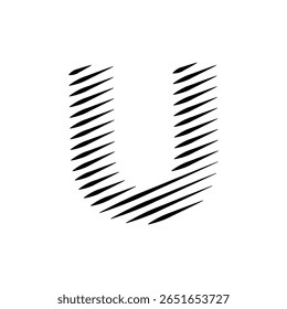 Letras do alfabeto latino abstrato linhas horizontais vetor logotipo
