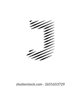 Letras do alfabeto latino abstrato linhas horizontais vetor logotipo