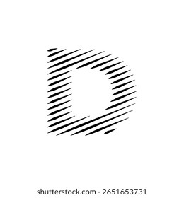 Letras do alfabeto latino abstrato linhas horizontais vetor logotipo