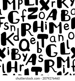 Latin alphabet letters seamless pattern