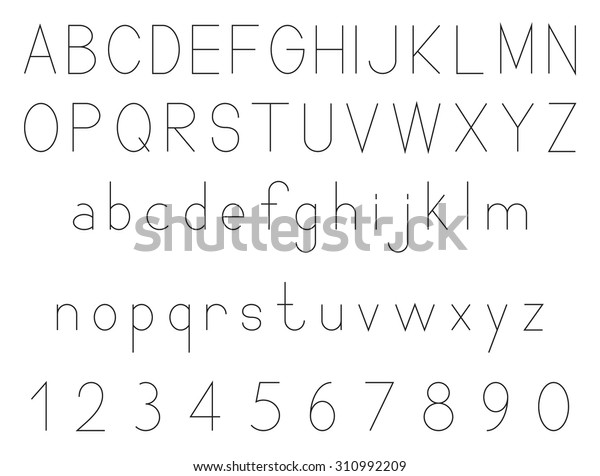 Latin Alphabet Letters Set Numbers 1 Stock Vector Royalty Free 310992209