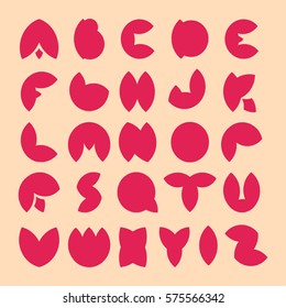 Latin alphabet.Vector Latin alphabet. Pink letters. Ffont design