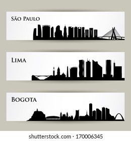 Latin America City Skylines - Vector Illustration