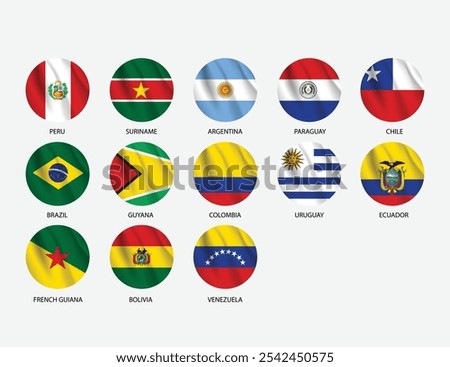 Latin America Countries Flags vector