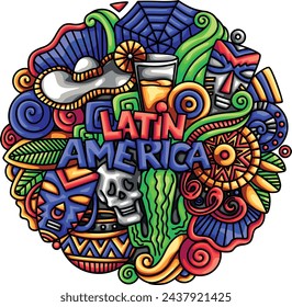 Latin America Heritage Doodle Vector Templates Design Illustration