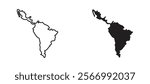 Latin america icons in outline and fill. vector illustration for ui.
