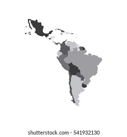 Latin America Map Icon Over White Background. Vector Illustration