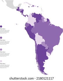 Latin America Map Infographic, Heat Map, Vector Map, Countries Heat Map, Latin America