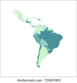 Latin America Map Vector Illustration