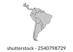 Latin America Map for website layouts,background,education, precise,customizable,Travel worldwide,map silhouette backdrop,earth geography, political,reports.Vector illustration map.