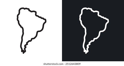 Coleção de vetores de ícones com contorno da América Latina.