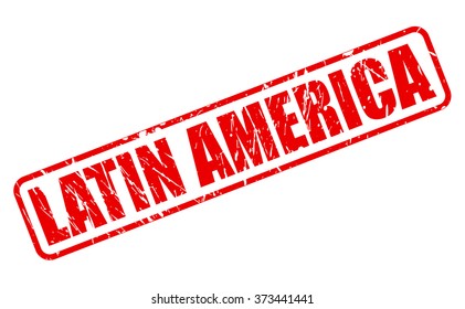 LATIN AMERICA red stamp text on white