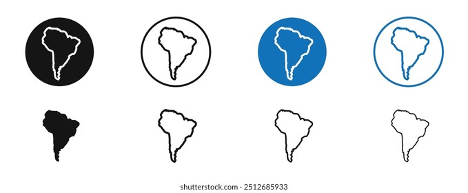 América Latina em conjunto nas cores preto e azul