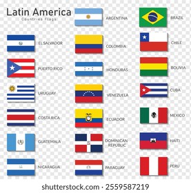 Latin American countries Rectangle flag icon