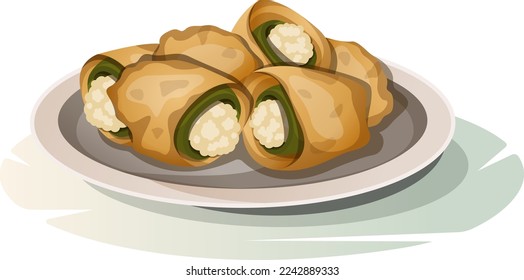 Plato latinoamericano - jalapeno relleno maltratado