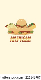 latin american fast food desing background social media