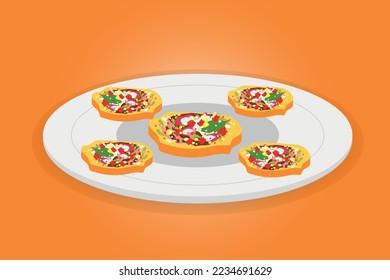 Latin american food sopes set design vector