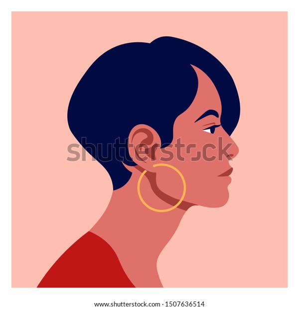 ラテンアメリカの頭の横顔 ヒスパニック系の女性 世界の人種や民族 ベクターフラットイラスト のベクター画像素材 ロイヤリティフリー