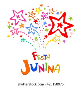 Latin American holiday. Festa Junina. Traditional Brazil June festival party. Vector illustration.