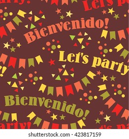 Latin American holiday, the June party of Brazil. Seamless pattern. Vector illustration