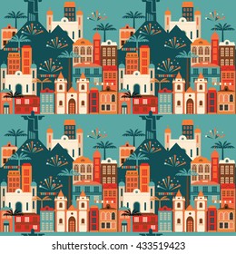Latin American holiday, the June party of Brazil. Flat seamless pattern.
