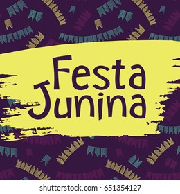 Latin American holiday, the June party of Brazil. Lettering design. Vector illustration