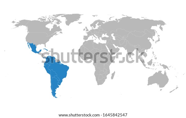 ラテンアメリカ統合協会の国々は 世界地図で強調された地図を持っている 社会 経済の発展 ビジネスコンセプト のベクター画像素材 ロイヤリティフリー