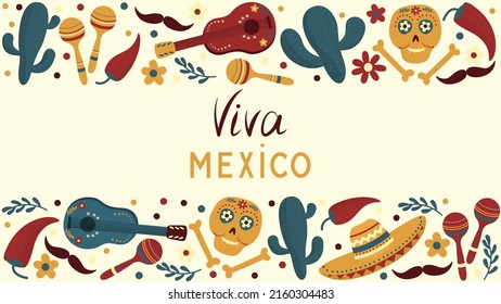 latin background with mexican attributes