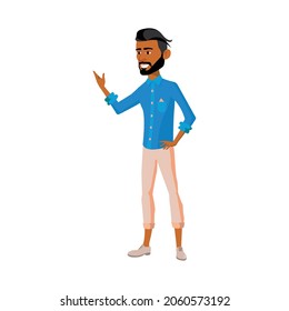 latin bearded man guide conducts excursion cartoon vector. latin bearded man guide conducts excursion character. isolated flat cartoon illustration