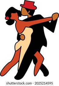 Latin couple dancing tango vector illustration