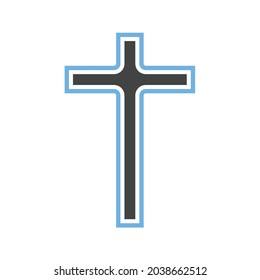 lateinisches Kreuzsymbol, Vektorbild. Kann auch für den Karneval verwendet werden. Geeignet für mobile Apps, Web-Apps und Printmedien.
