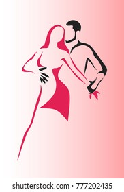 Latin dance couple man and woman