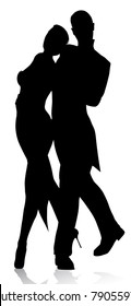 latin dancers silhouette