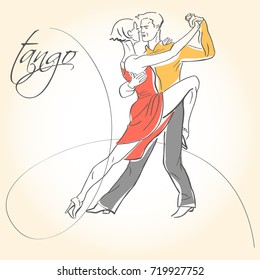 Latin dances. Argentine Tango - isolated image