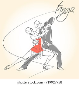 Latin dances. Argentine Tango - isolated image