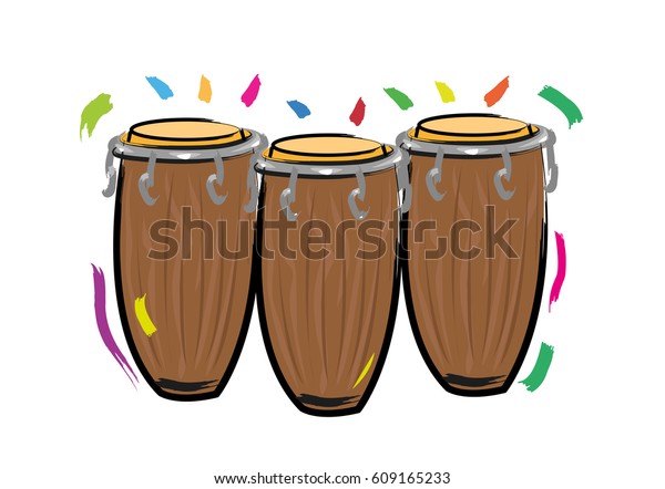 Latin Drums or Conga Abstract Contemporary\
illustration. Editable Clip\
Art.