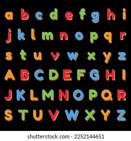 latin english american colorful alphabet