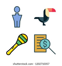 latin icon set. vector set about report id, maraca, man and toucan icons set.