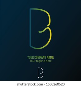 Latin letter B shape logo with colorful gradient, vector, creative design, 10 eps.