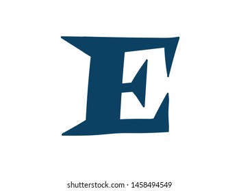 Latin letter E. Vector. Logo for the company. Icon for the site. Separate letter from the alphabet. Barbed pleasant shape.