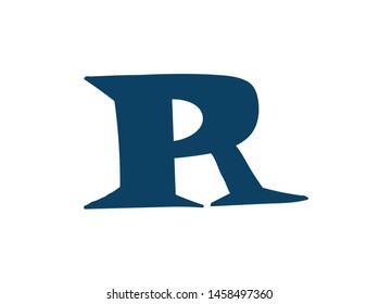 Latin letter R. Vector. Logo for the company. Icon for the site. Separate letter from the alphabet. Barbed pleasant shape.