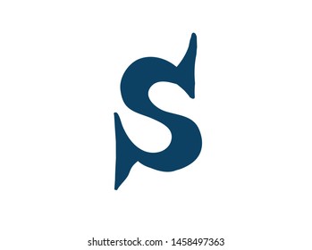 Latin letter S. Vector. Logo for the company. Icon for the site. Separate letter from the alphabet. Barbed pleasant shape.