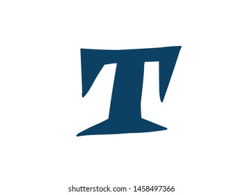 Latin letter T. Vector. Logo for the company. Icon for the site. Separate letter from the alphabet. Barbed pleasant shape.