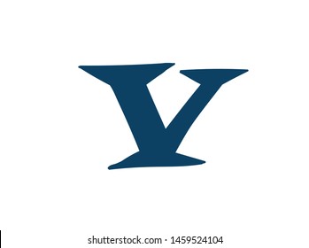 Latin letter V. Vector. Logo for the company. Icon for the site. Separate letter from the alphabet. Barbed pleasant shape.
