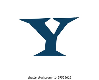 Latin letter Y. Vector. Logo for the company. Icon for the site. Separate letter from the alphabet. Barbed pleasant shape.