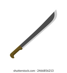 latin machete flat design illustration isolated on white background. cutlass, a large curved knife with a broad blade, vector illustration.