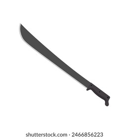 Latein Machete flache Design Illustration isoliert auf weißem Hintergrund. Cutlass, ein großes gebogenes Messer mit einer breiten Klinge, Vektorillustration.