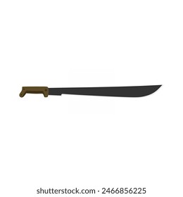 latin machete flat design illustration isolated on white background. cutlass, a large curved knife with a broad blade, vector illustration.